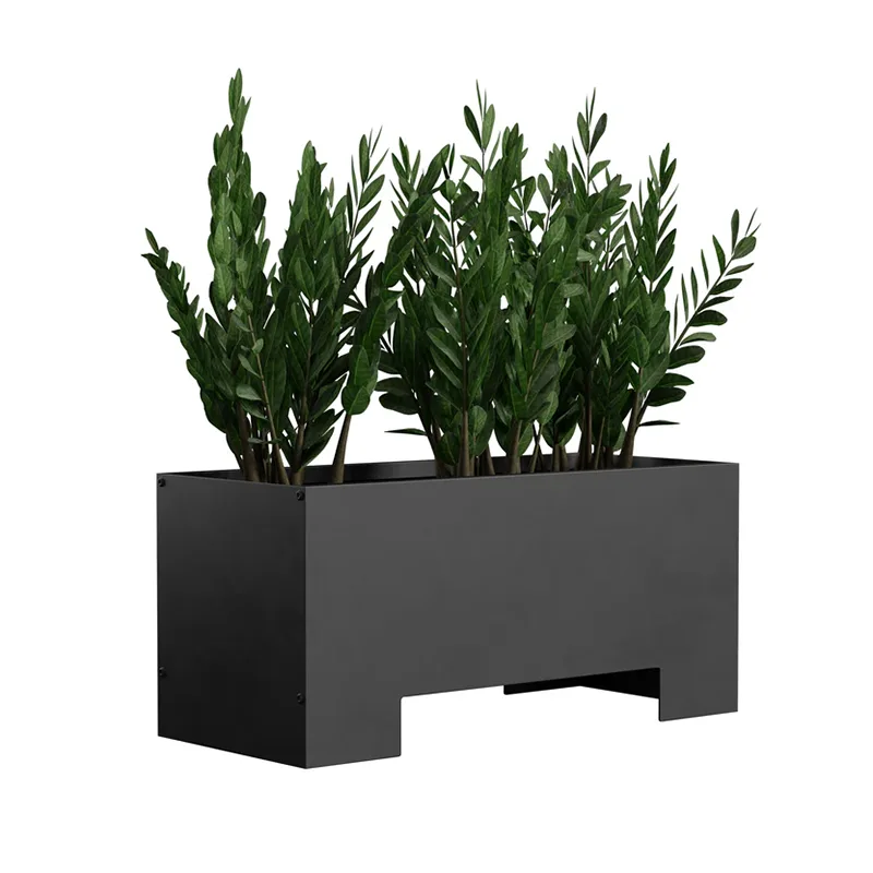 Rectangular Outdoor Planter with Raised Base